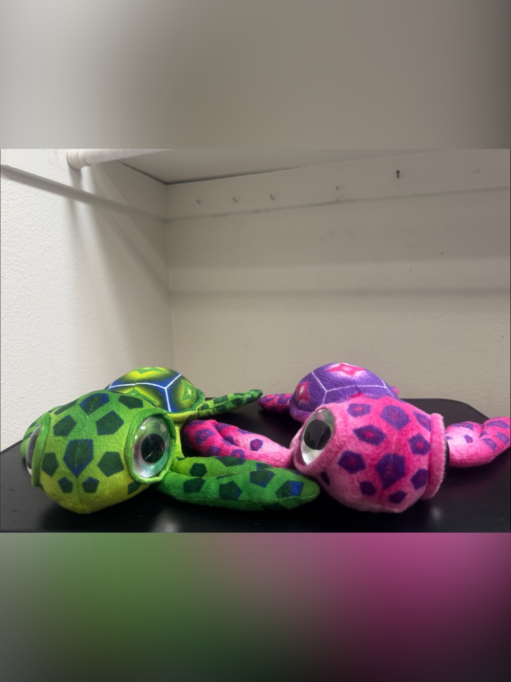 Fiesta Plush Sea Turtles in Green and Pink